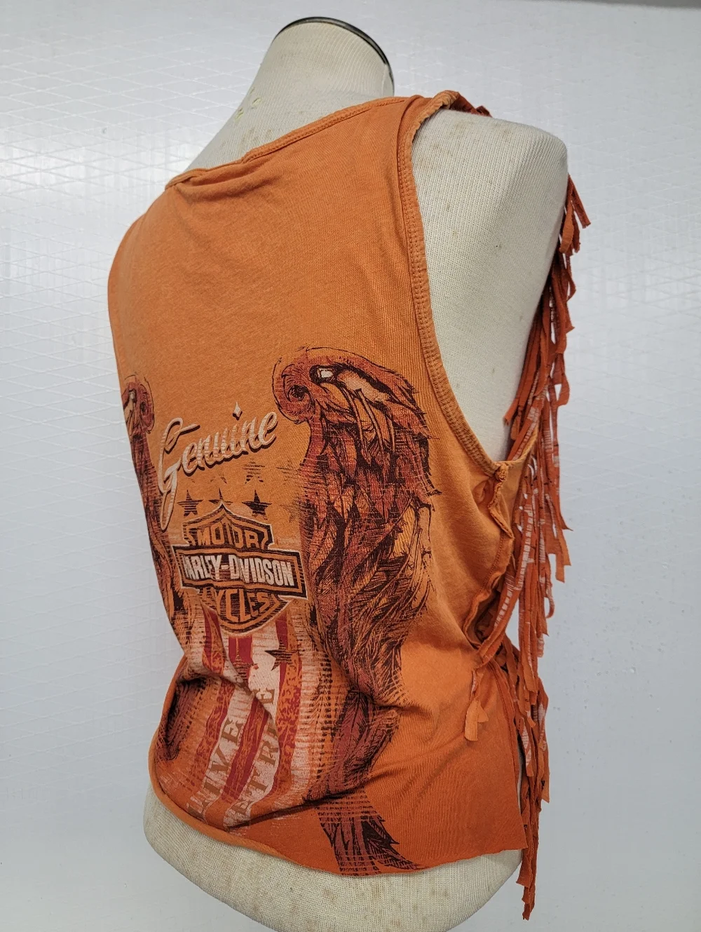 Harley Davidson Fringe Tank Upcycled - Picture 8 of 11